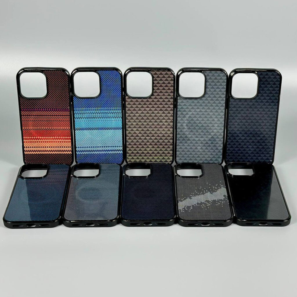 Чехол (накладка) Apple iPhone 14 Pro, Gloss Elite Carbonique, MagSafe, Graphite Diagonal Stripes, Рисунок - № 2 Чехол (накладка) Apple iPhone 14 Pro, Gloss Elite Carbonique, MagSafe, Graphite Diagonal Stripes, Рисунок - № 2