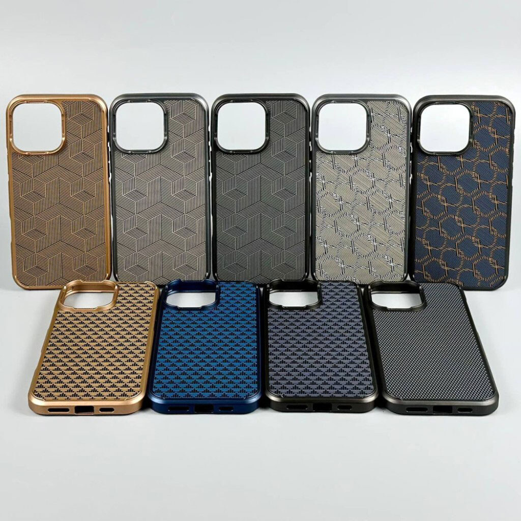 Чохол (накладка) Apple iPhone 12 / iPhone 12 Pro, Luxury Carbon Fiber Pattern, Silver Geksagons, MagSafe, Малюнок - № 2 Чохол (накладка) Apple iPhone 12 / iPhone 12 Pro, Luxury Carbon Fiber Pattern, Silver Geksagons, MagSafe, Малюнок - № 2