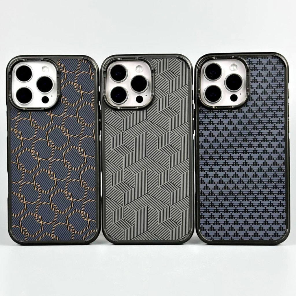 Чохол (накладка) Apple iPhone 12 / iPhone 12 Pro, Luxury Carbon Fiber Pattern, Silver Geksagons, MagSafe, Малюнок - № 7 Чохол (накладка) Apple iPhone 12 / iPhone 12 Pro, Luxury Carbon Fiber Pattern, Silver Geksagons, MagSafe, Малюнок - № 7