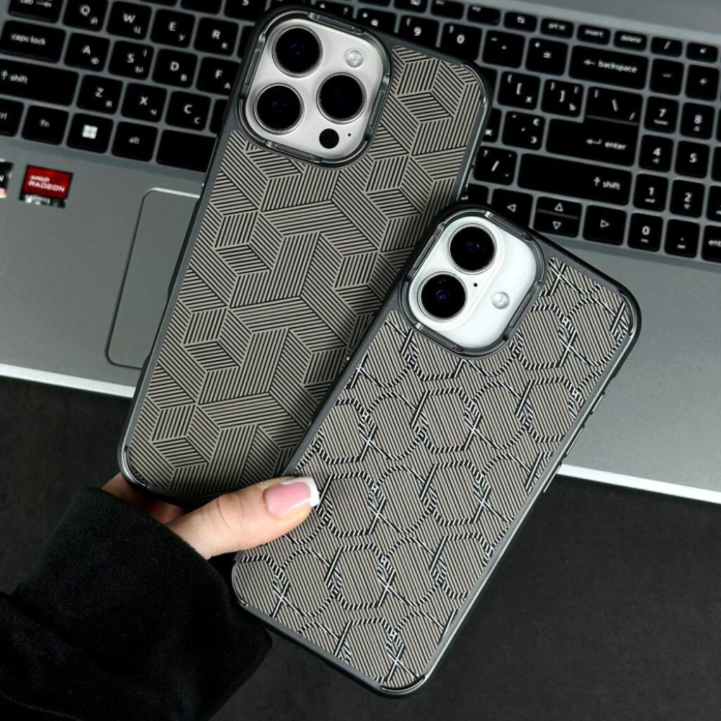 Чохол (накладка) Apple iPhone 15, Luxury Carbon Fiber Pattern, Graphite Cube, MagSafe, Малюнок - № 11 Чохол (накладка) Apple iPhone 15, Luxury Carbon Fiber Pattern, Graphite Cube, MagSafe, Малюнок - № 11