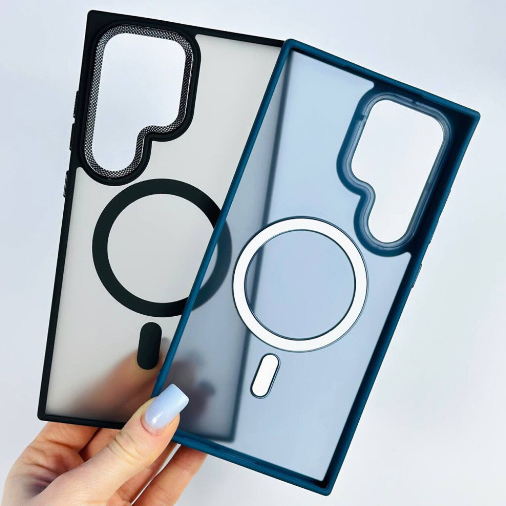 Чехол (накладка) Samsung Galaxy S24 / Galaxy S25, Matte Corrugated, MagSafe, Синий - № 5 Чехол (накладка) Samsung Galaxy S24 / Galaxy S25, Matte Corrugated, MagSafe, Синий - № 5