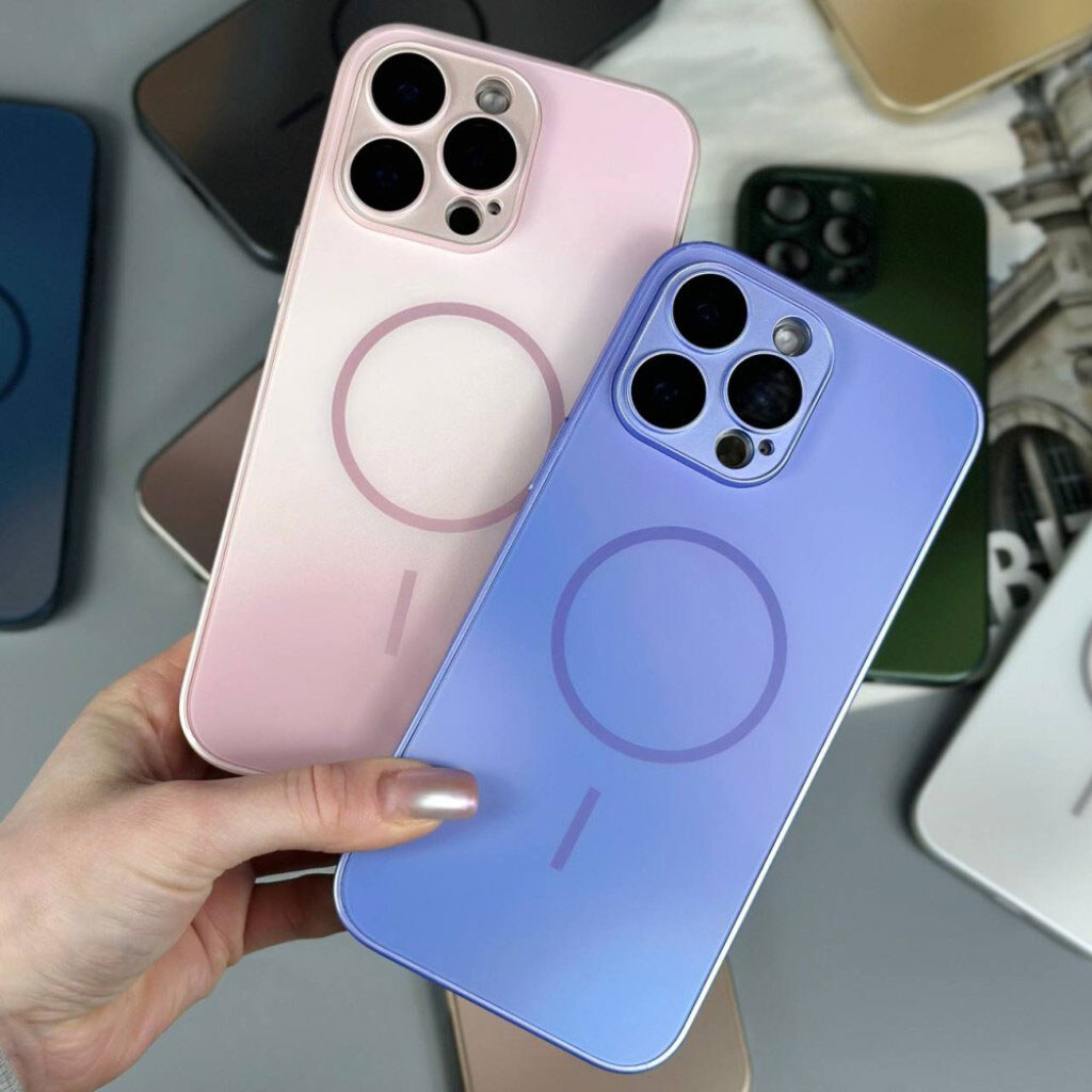 Чохол (накладка) Apple iPhone 16e, Matte Ombre, MagSafe, Зелений - № 9 Чохол (накладка) Apple iPhone 16e, Matte Ombre, MagSafe, Зелений - № 9