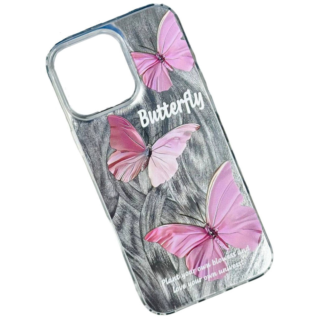 Чохол (накладка) Apple iPhone 15 Pro Max, Nacre Print Desing, Butterfly, Малюнок - № 1 Чохол (накладка) Apple iPhone 15 Pro Max, Nacre Print Desing, Butterfly, Малюнок - № 1