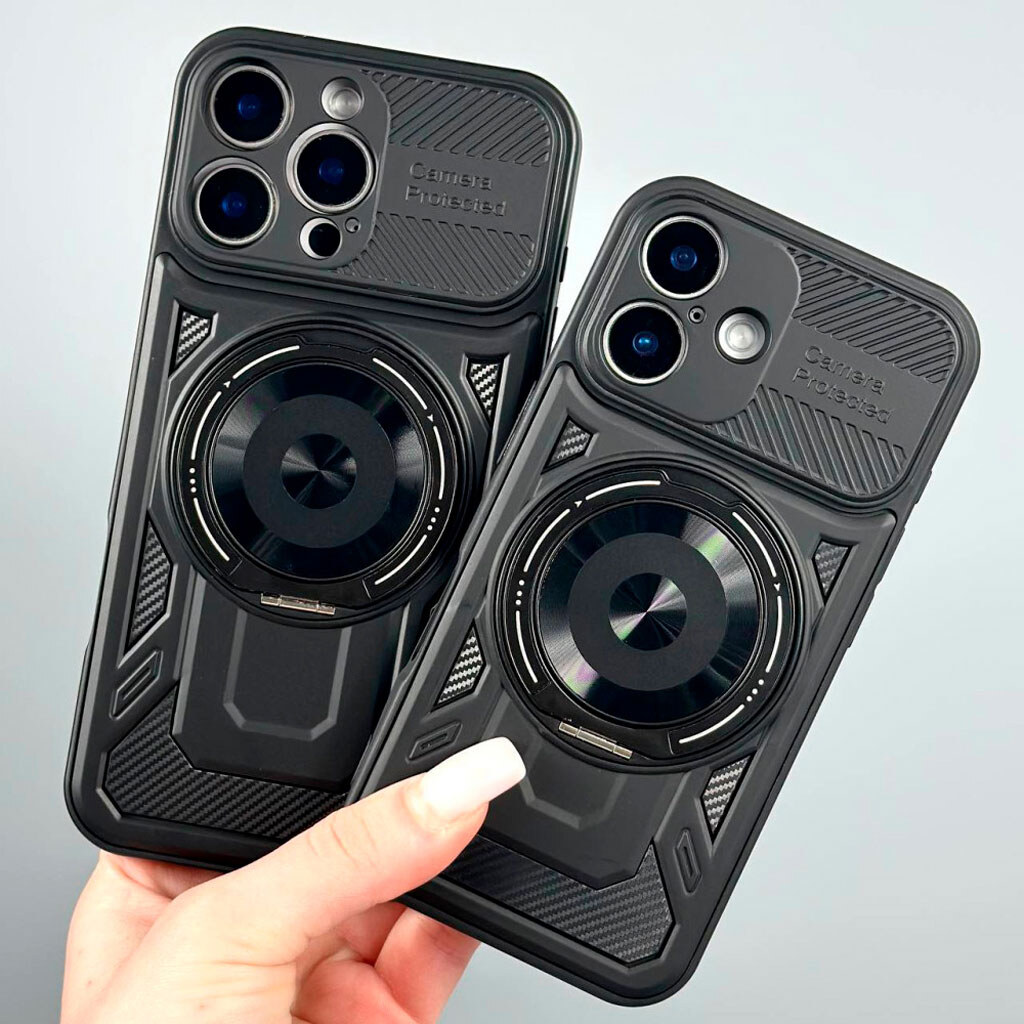 Чехол (накладка) Apple iPhone 16 Pro, Armor Rotating Magnetic, MagSafe, Черный - № 5 Чехол (накладка) Apple iPhone 16 Pro, Armor Rotating Magnetic, MagSafe, Черный - № 5