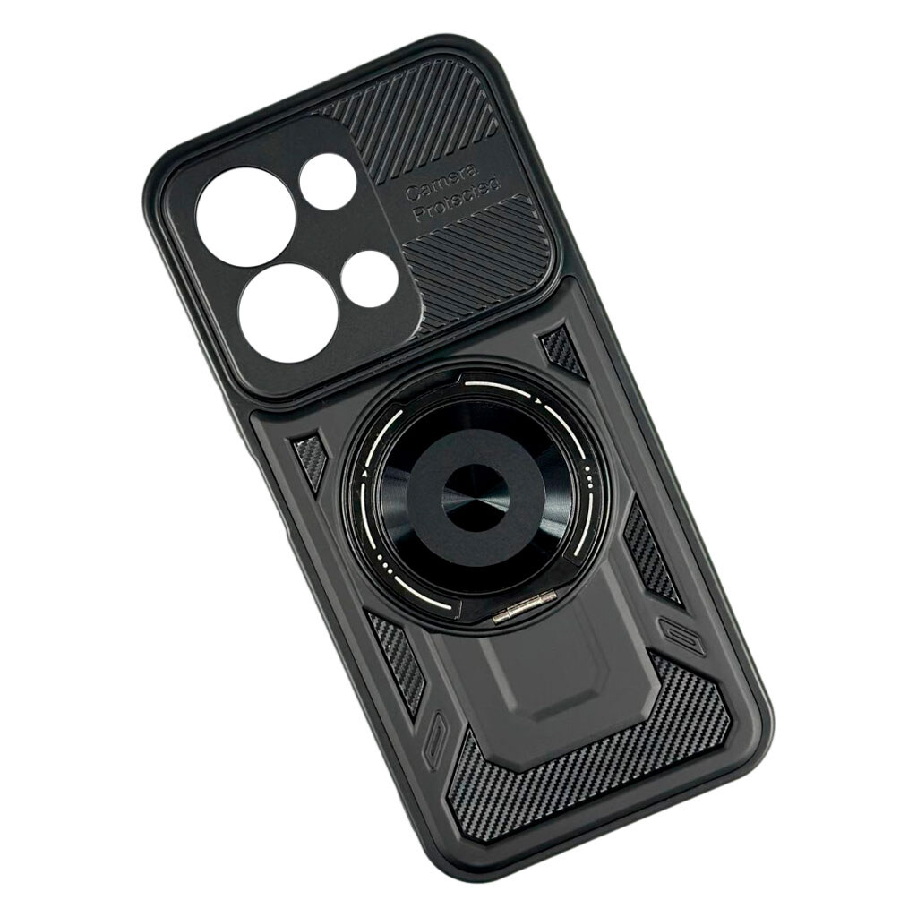 Чохол (накладка) Xiaomi Poco C85 / Redmi 15C, Armor Rotating Magnetic, MagSafe, Чорний - № 1 Чохол (накладка) Xiaomi Poco C85 / Redmi 15C, Armor Rotating Magnetic, MagSafe, Чорний - № 1