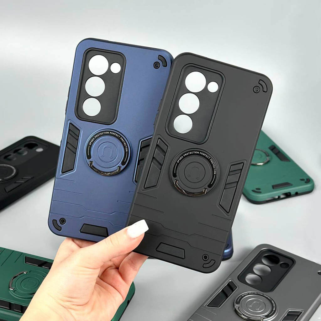 Чохол (накладка) Xiaomi Redmi Note 14, Armored Round Ring, MagSafe, Чорний - № 4 Чохол (накладка) Xiaomi Redmi Note 14, Armored Round Ring, MagSafe, Чорний - № 4