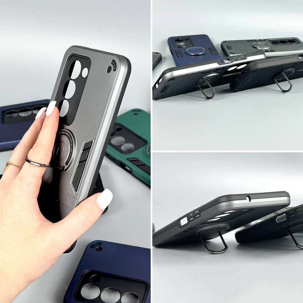 Чехол (накладка) Xiaomi Redmi Note 14 Pro 4G, Armored Round Ring, MagSafe, Серый - № 3 Чехол (накладка) Xiaomi Redmi Note 14 Pro 4G, Armored Round Ring, MagSafe, Серый - № 3