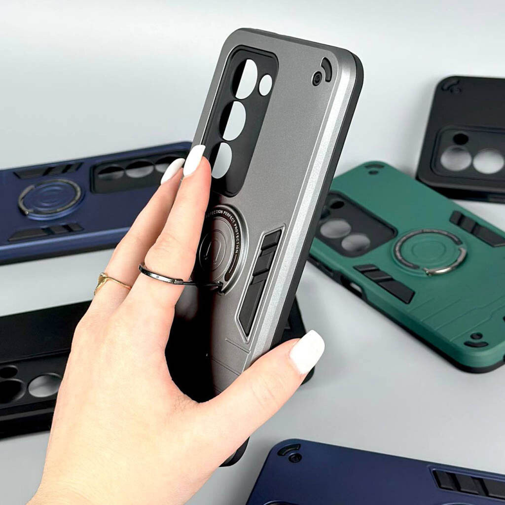 Чохол (накладка) Xiaomi Redmi Note 14 Pro 4G, Armored Round Ring, MagSafe, Чорний - № 6 Чохол (накладка) Xiaomi Redmi Note 14 Pro 4G, Armored Round Ring, MagSafe, Чорний - № 6