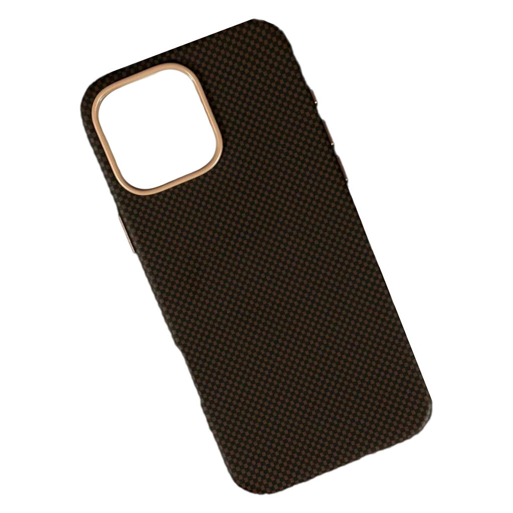 Чехол (накладка) Apple iPhone 16 Pro, Carbon Fiber Separate Camera, Коричневый - № 1 Чехол (накладка) Apple iPhone 16 Pro, Carbon Fiber Separate Camera, Коричневый - № 1