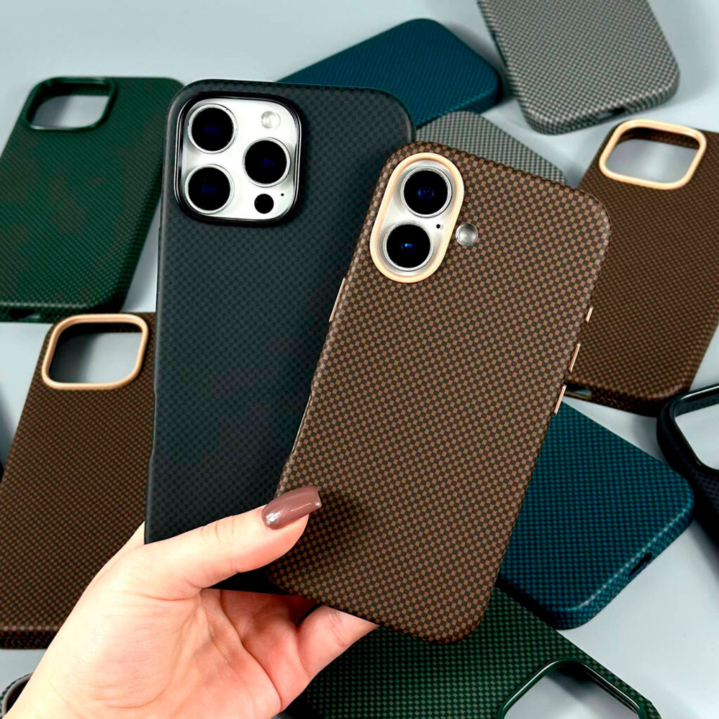 Чехол (накладка) Apple iPhone 16, Carbon Fiber Separate Camera, Khaki, Зеленый - № 6 Чехол (накладка) Apple iPhone 16, Carbon Fiber Separate Camera, Khaki, Зеленый - № 6