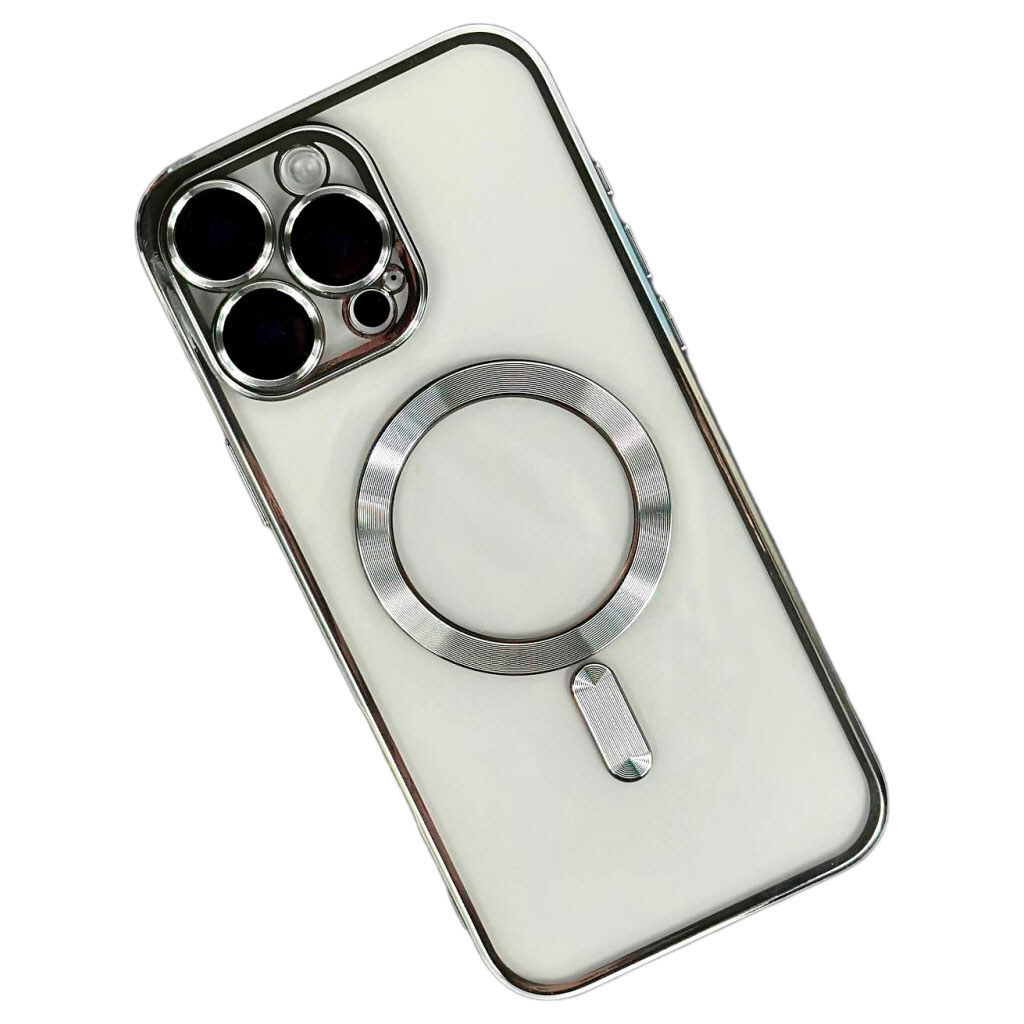 Чехол (накладка) Apple iPhone 16e, Metallic Full Camera, MagSafe, Серебряный - № 1 Чехол (накладка) Apple iPhone 16e, Metallic Full Camera, MagSafe, Серебряный - № 1