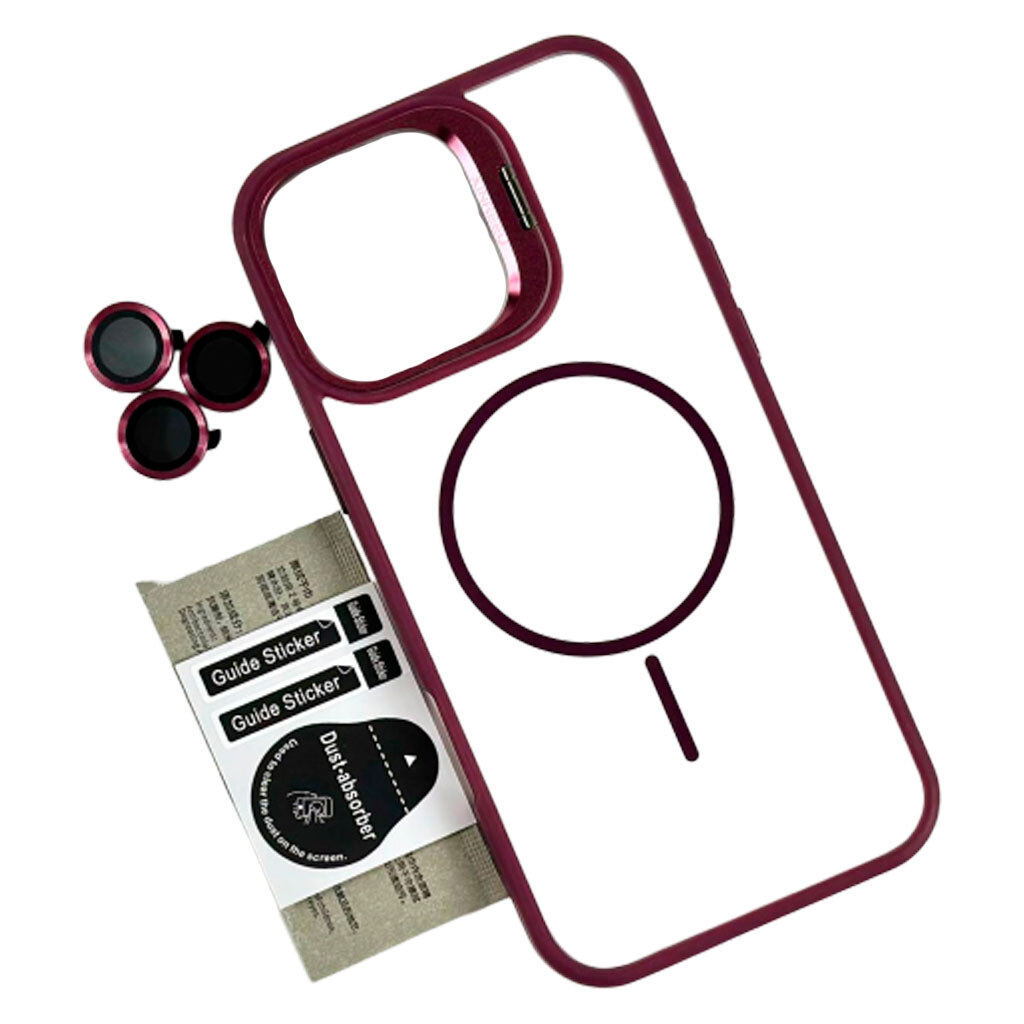 Чехол (накладка) Apple iPhone 12 Pro, Air Beats Crystal Stand Camera, MagSafe, Burgundy, Бордовый - № 1 Чехол (накладка) Apple iPhone 12 Pro, Air Beats Crystal Stand Camera, MagSafe, Burgundy, Бордовый - № 1