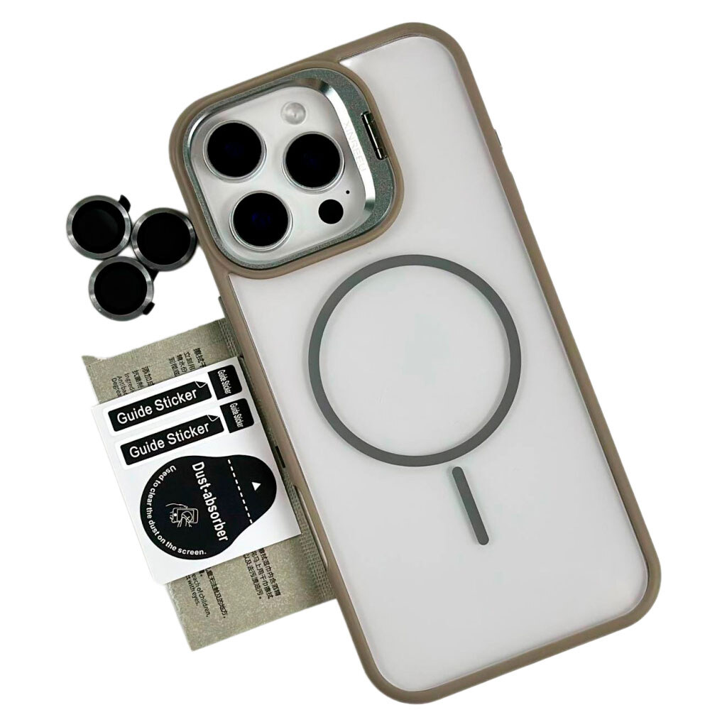 Чохол (накладка) Apple iPhone 12 Pro, Air Beats Crystal Stand Camera, MagSafe, Сірий - № 1 Чохол (накладка) Apple iPhone 12 Pro, Air Beats Crystal Stand Camera, MagSafe, Сірий - № 1