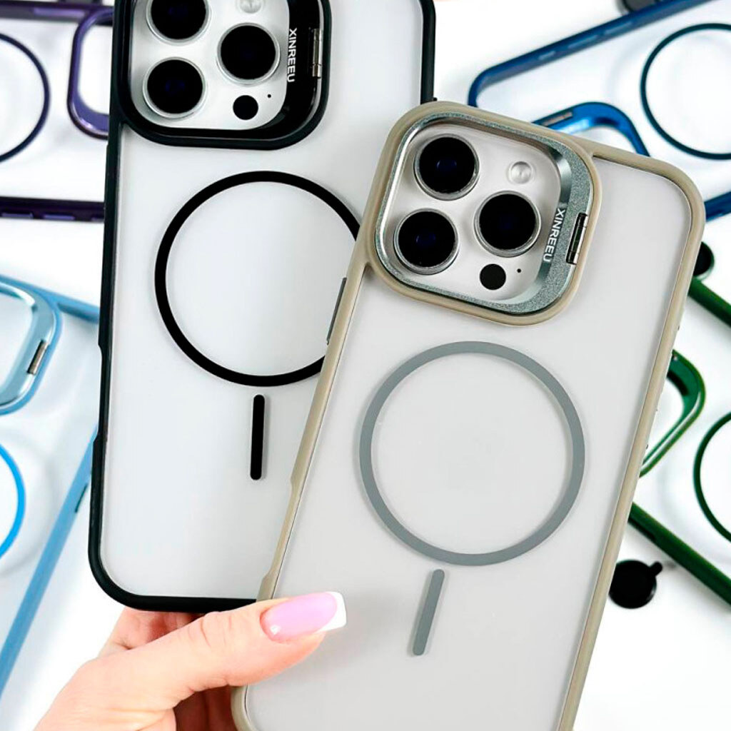 Чохол (накладка) Apple iPhone 14, Air Beats Crystal Stand Camera, MagSafe, Коричневий - № 7 Чохол (накладка) Apple iPhone 14, Air Beats Crystal Stand Camera, MagSafe, Коричневий - № 7