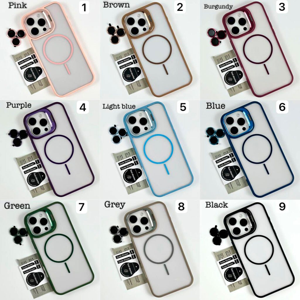 Чохол (накладка) Apple iPhone 15, Air Beats Crystal Stand Camera, MagSafe, Зелений - № 8 Чохол (накладка) Apple iPhone 15, Air Beats Crystal Stand Camera, MagSafe, Зелений - № 8