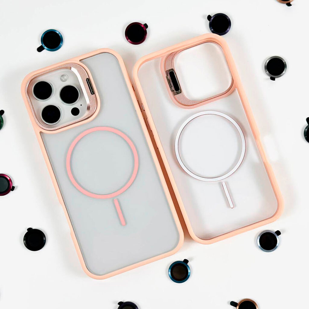 Чохол (накладка) Apple iPhone 16, Air Beats Crystal Stand Camera, MagSafe, Коричневий - № 3 Чохол (накладка) Apple iPhone 16, Air Beats Crystal Stand Camera, MagSafe, Коричневий - № 3