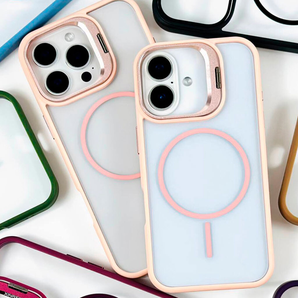 Чохол (накладка) Apple iPhone 16, Air Beats Crystal Stand Camera, MagSafe, Чорний - № 6 Чохол (накладка) Apple iPhone 16, Air Beats Crystal Stand Camera, MagSafe, Чорний - № 6