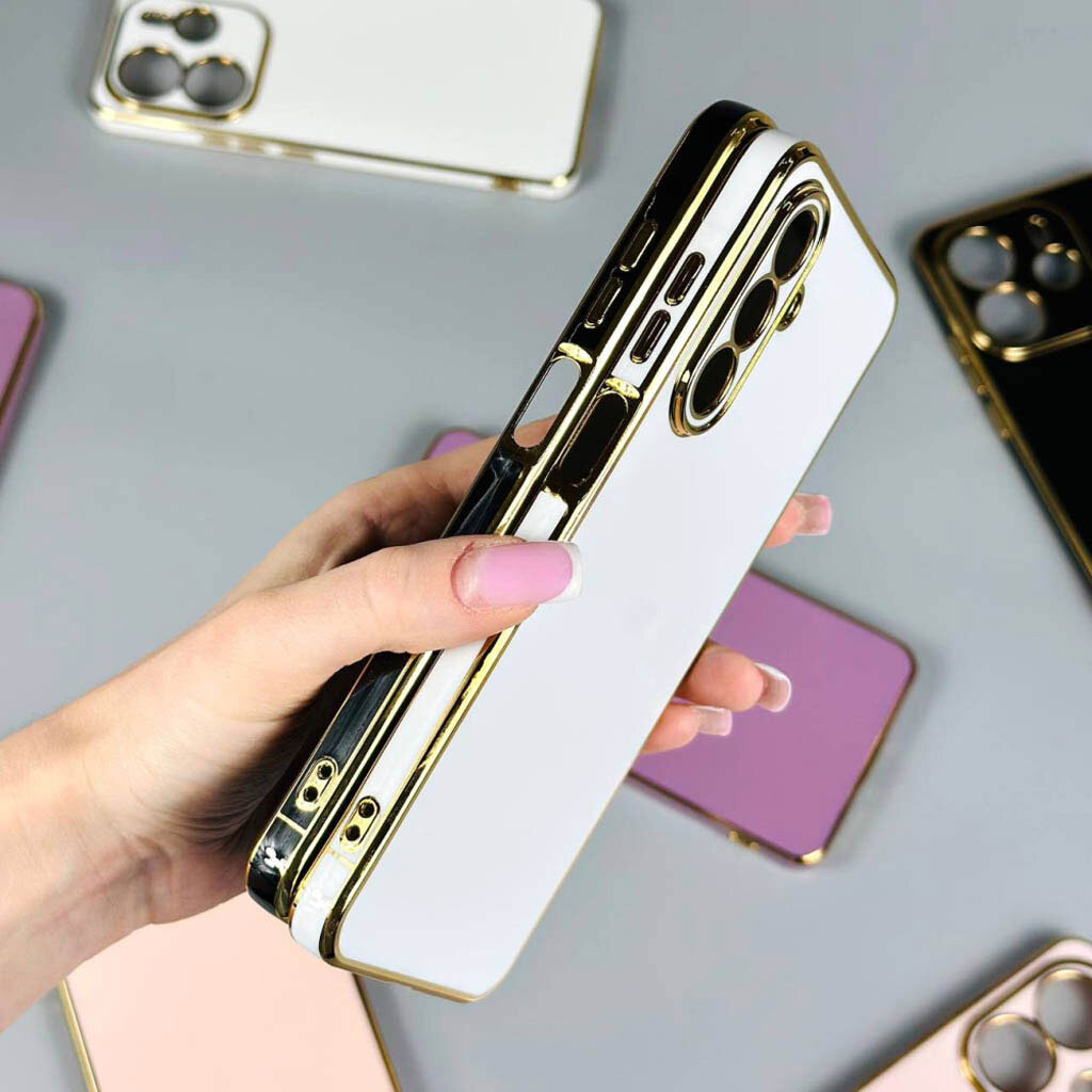 Чехол (накладка) Samsung Galaxy A26 5G, Golden Line Separate Camera, Черный - № 6 Чехол (накладка) Samsung Galaxy A26 5G, Golden Line Separate Camera, Черный - № 6