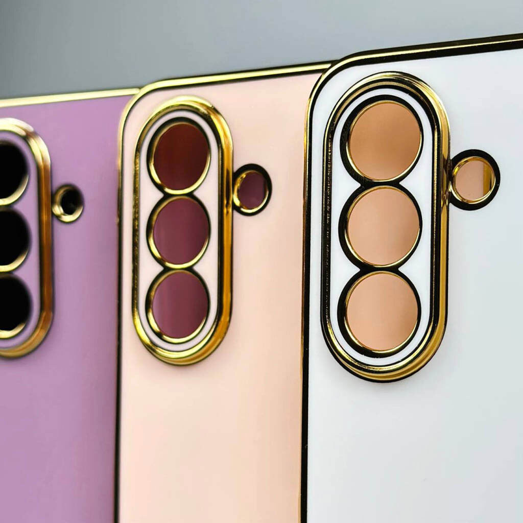 Чехол (накладка) Xiaomi Redmi Note 14, Golden Line Separate Camera, Белый - № 2 Чехол (накладка) Xiaomi Redmi Note 14, Golden Line Separate Camera, Белый - № 2