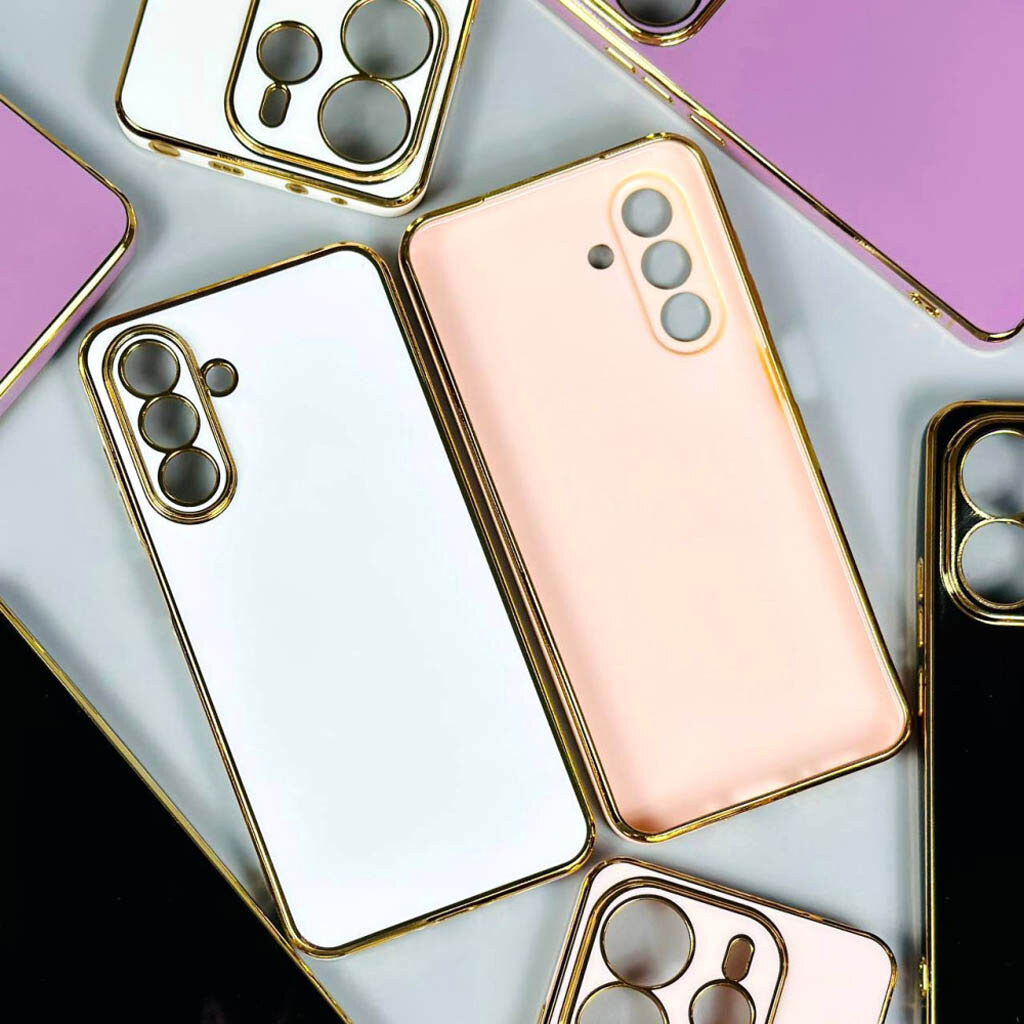 Чехол (накладка) Xiaomi Redmi Note 14 Pro 4G, Golden Line Separate Camera, Черный - № 4 Чехол (накладка) Xiaomi Redmi Note 14 Pro 4G, Golden Line Separate Camera, Черный - № 4