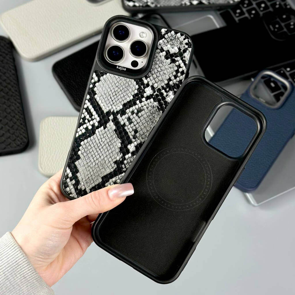 Чохол (накладка) Apple iPhone 13, Kajsa Snake, Navy Blue, MagSafe, Синій - № 6 Чохол (накладка) Apple iPhone 13, Kajsa Snake, Navy Blue, MagSafe, Синій - № 6