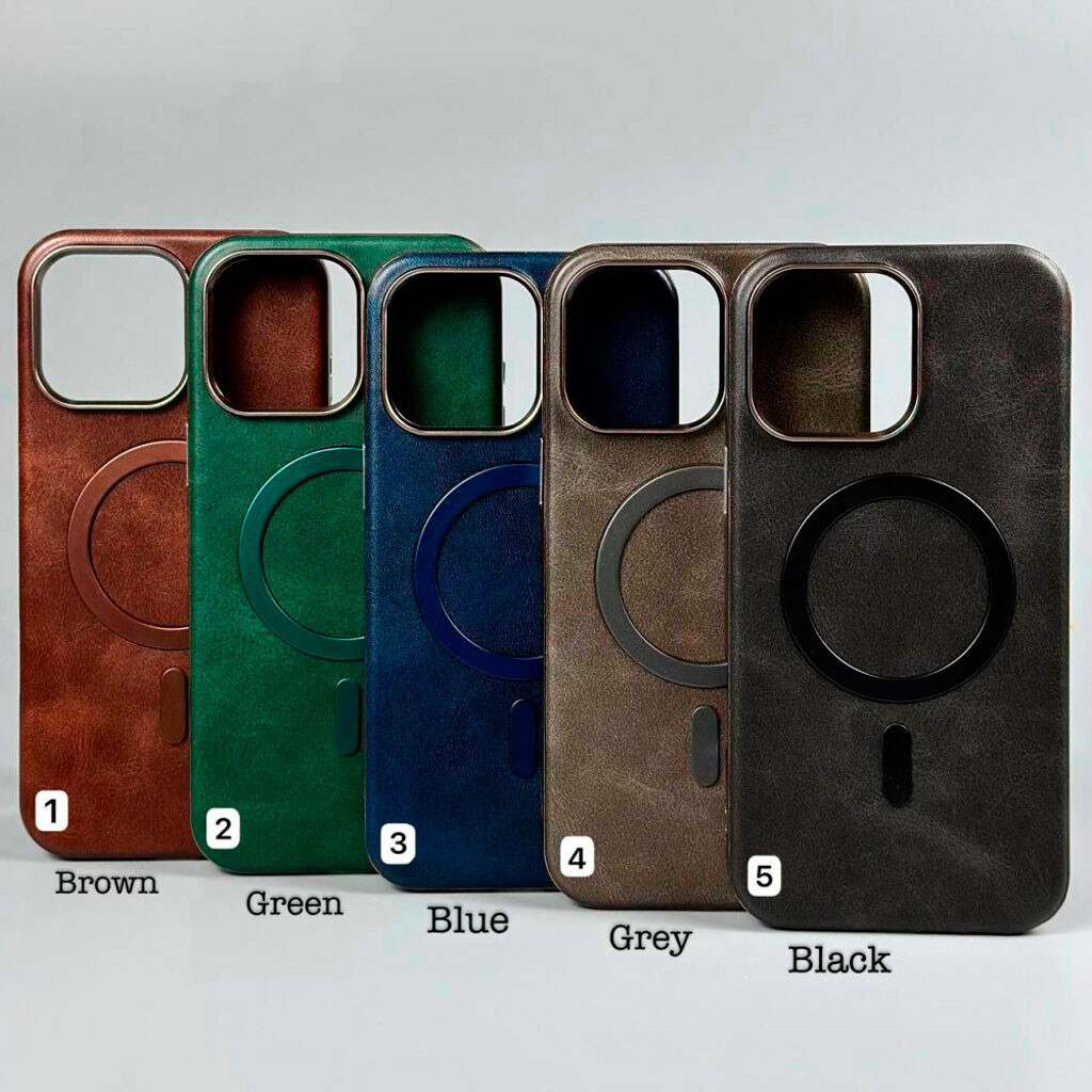 Чехол (накладка) Apple iPhone 14 Pro Max, Leather Magnetic Metal Frame, MagSafe, Серый - № 8 Чехол (накладка) Apple iPhone 14 Pro Max, Leather Magnetic Metal Frame, MagSafe, Серый - № 8