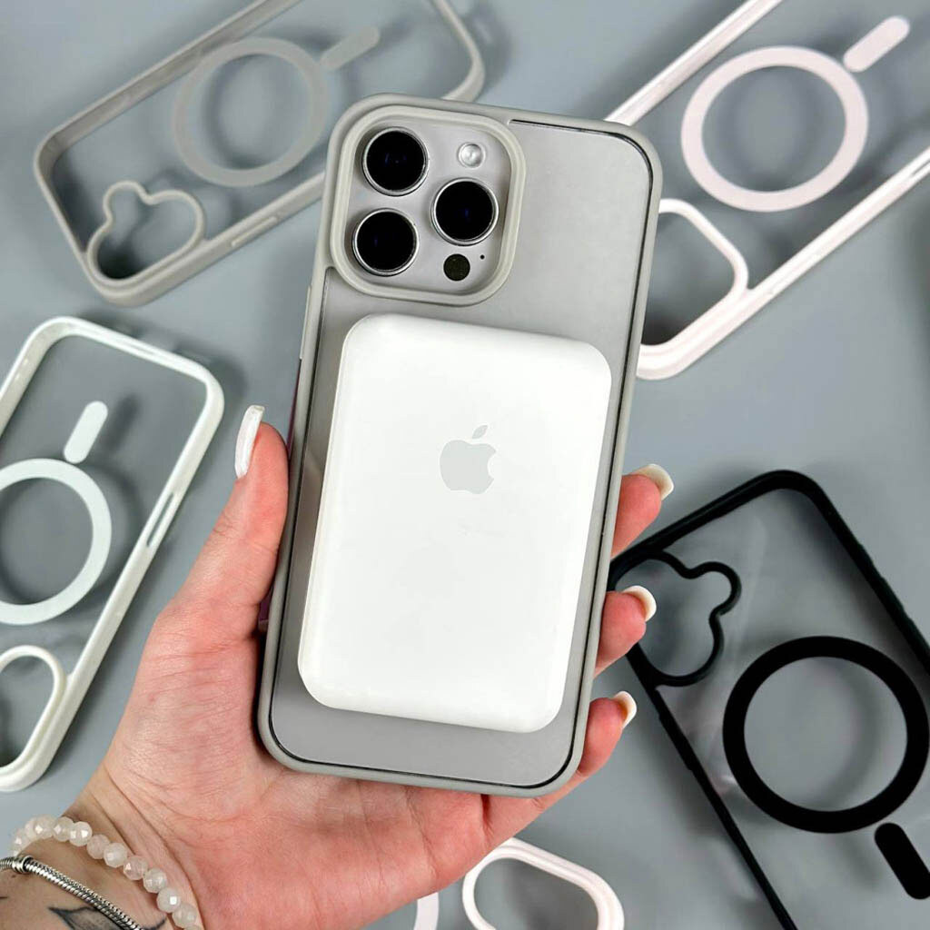 Чехол (накладка) Apple iPhone 14 Pro Max, Cristal Case Guard, MagSafe, Серый - № 6 Чехол (накладка) Apple iPhone 14 Pro Max, Cristal Case Guard, MagSafe, Серый - № 6