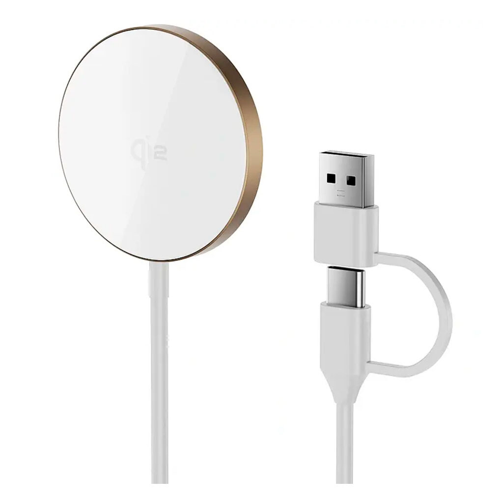 Бездротове ЗУ WiWU Wi-W029 MagCircle Qi2, Стерео, Золотий - № 1 Бездротове ЗУ WiWU Wi-W029 MagCircle Qi2, Стерео, Золотий - № 1