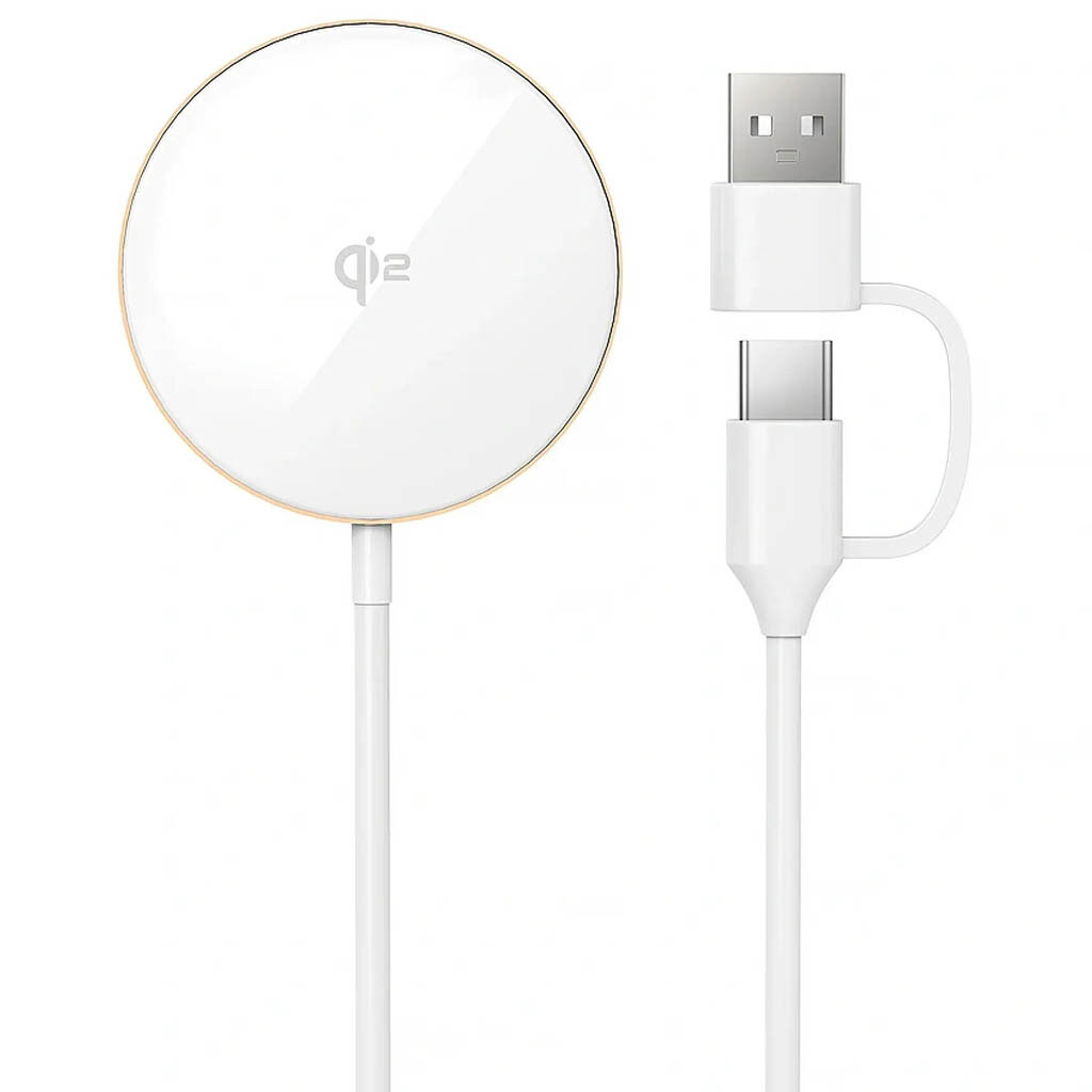 Бездротове ЗУ WiWU Wi-W029 MagCircle Qi2, Стерео, Золотий - № 2 Бездротове ЗУ WiWU Wi-W029 MagCircle Qi2, Стерео, Золотий - № 2