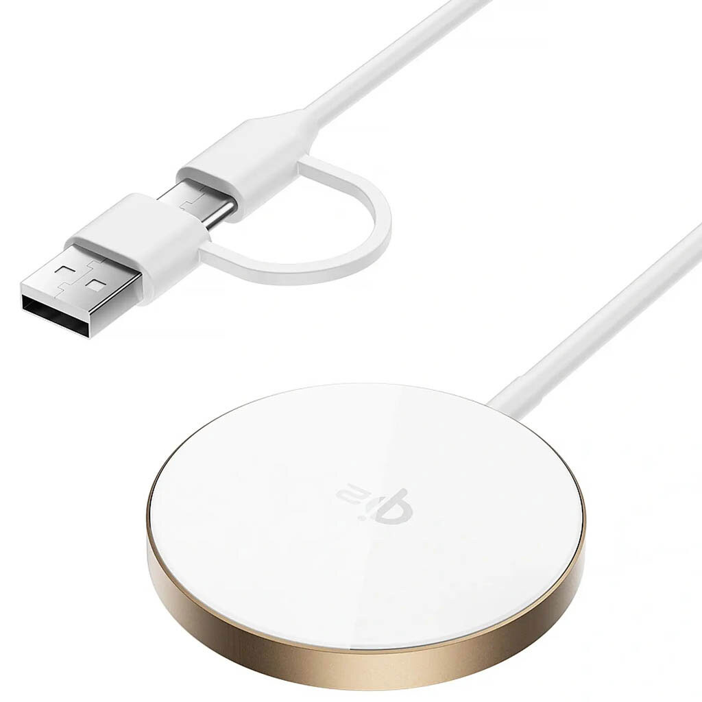 Бездротове ЗУ WiWU Wi-W029 MagCircle Qi2, Стерео, Золотий - № 3 Бездротове ЗУ WiWU Wi-W029 MagCircle Qi2, Стерео, Золотий - № 3