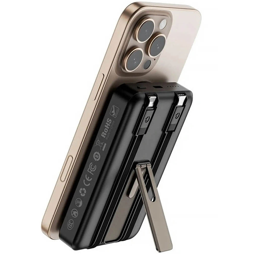 Портативная батарея (Power Bank) WiWU Wi-P056, 10000 mAh, Черный - № 4 Портативная батарея (Power Bank) WiWU Wi-P056, 10000 mAh, Черный - № 4