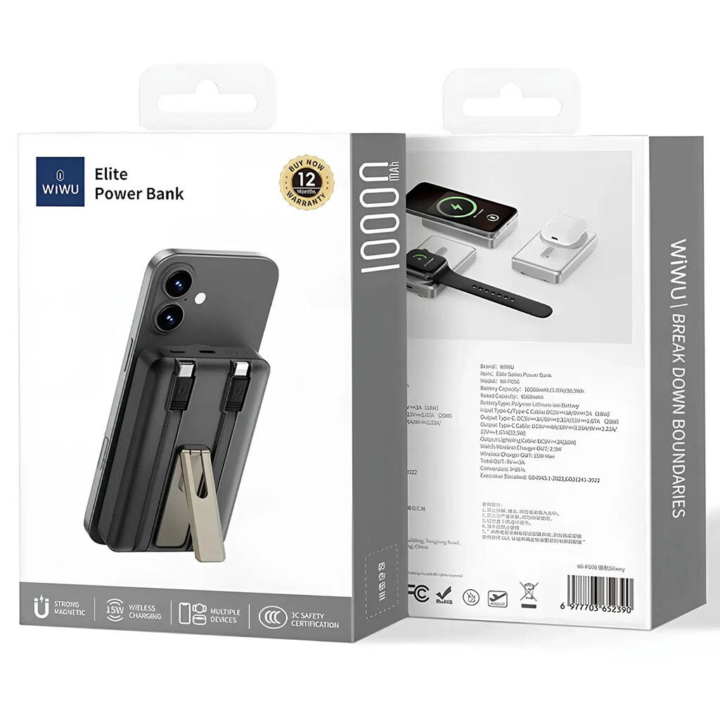 Портативная батарея (Power Bank) WiWU Wi-P056, 10000 mAh, Черный - № 6 Портативная батарея (Power Bank) WiWU Wi-P056, 10000 mAh, Черный - № 6