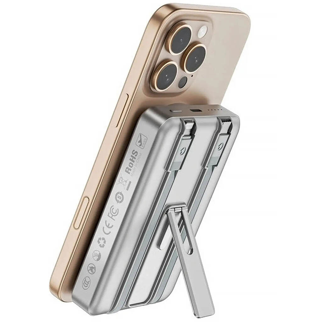 Портативная батарея (Power Bank) WiWU Wi-P056, 10000 mAh, Серебряный - № 2 Портативная батарея (Power Bank) WiWU Wi-P056, 10000 mAh, Серебряный - № 2