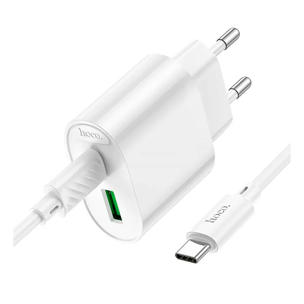 СЗУ Hoco C109A Fighter, Type-C, З кабелем, Білий - № 1 СЗУ Hoco C109A Fighter, Type-C, З кабелем, Білий - № 1