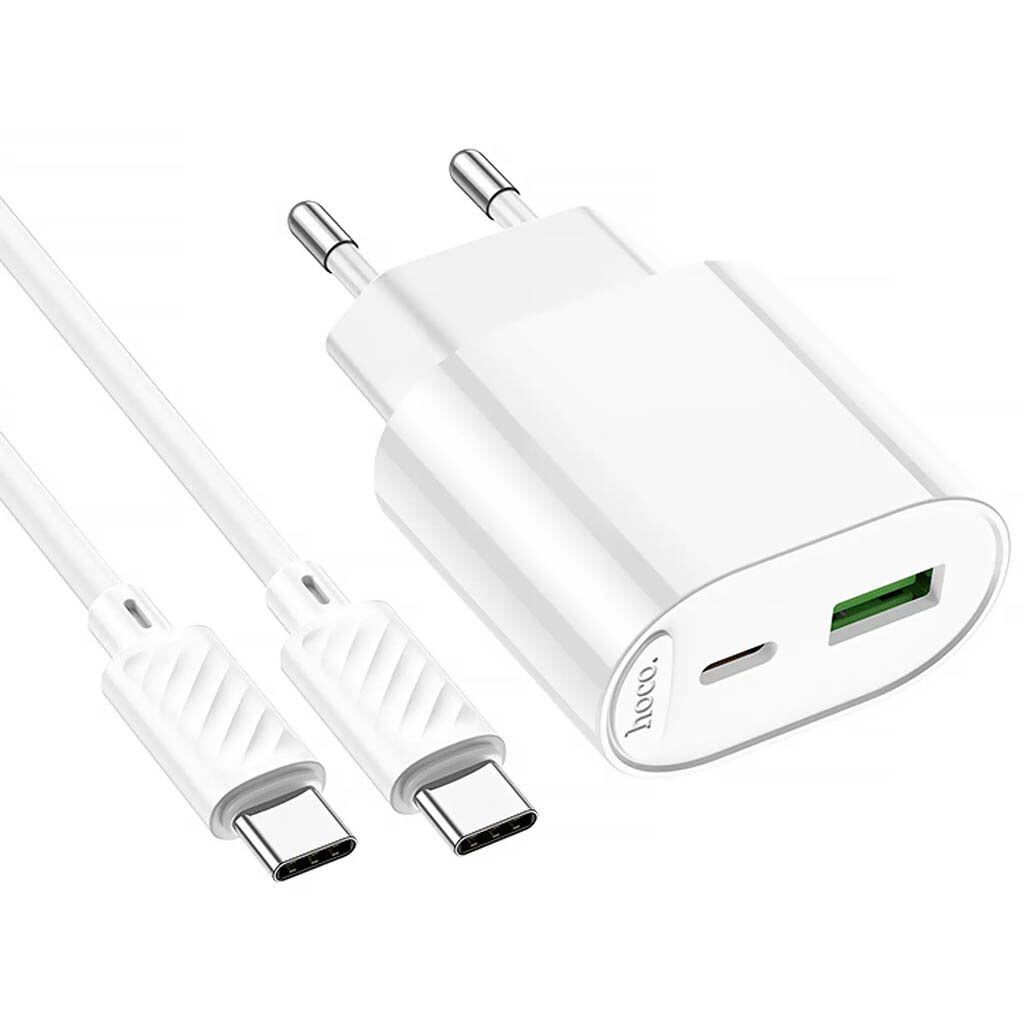 СЗУ Hoco C109A Fighter, Type-C, З кабелем, Білий - № 3 СЗУ Hoco C109A Fighter, Type-C, З кабелем, Білий - № 3