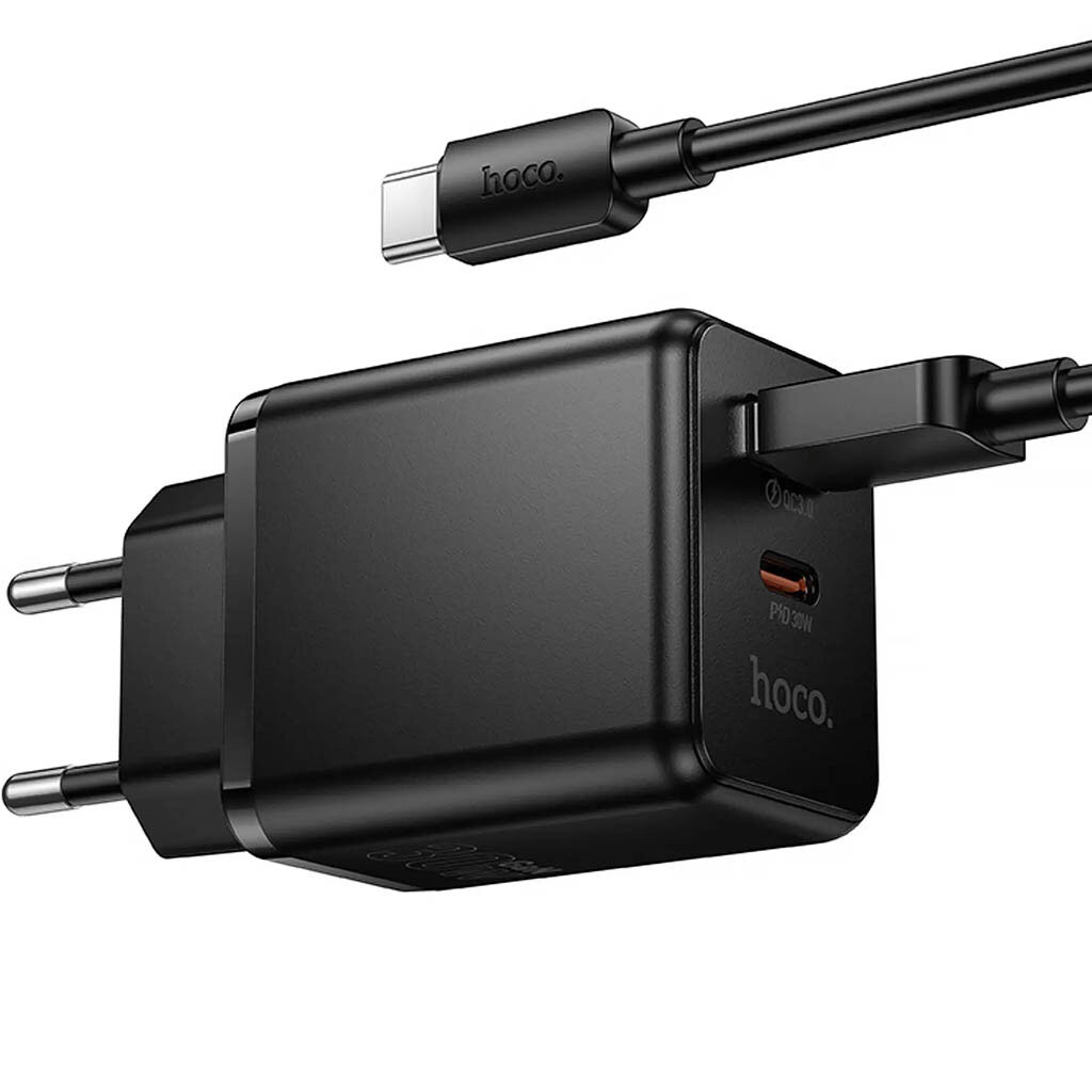 СЗУ Hoco C157A Smart, Type-C, З кабелем, Чорний - № 5 СЗУ Hoco C157A Smart, Type-C, З кабелем, Чорний - № 5