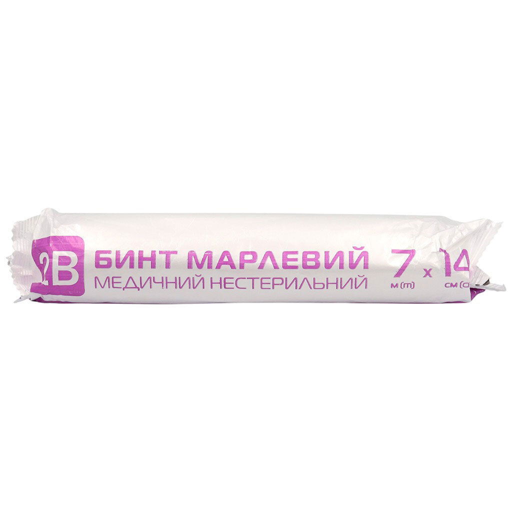 Бинт марлевый медицинский нестерильный 2B, 7 м х 14 см - № 1 Бинт марлевый медицинский нестерильный 2B, 7 м х 14 см - № 1