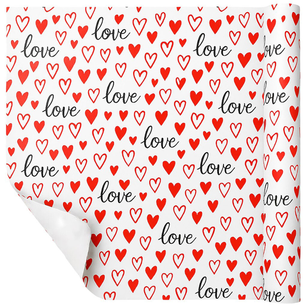 Набор бумаги упаковочной для подарка Love, микс, 70х100 см, 2 шт. - № 1 Набор бумаги упаковочной для подарка Love, микс, 70х100 см, 2 шт. - № 1