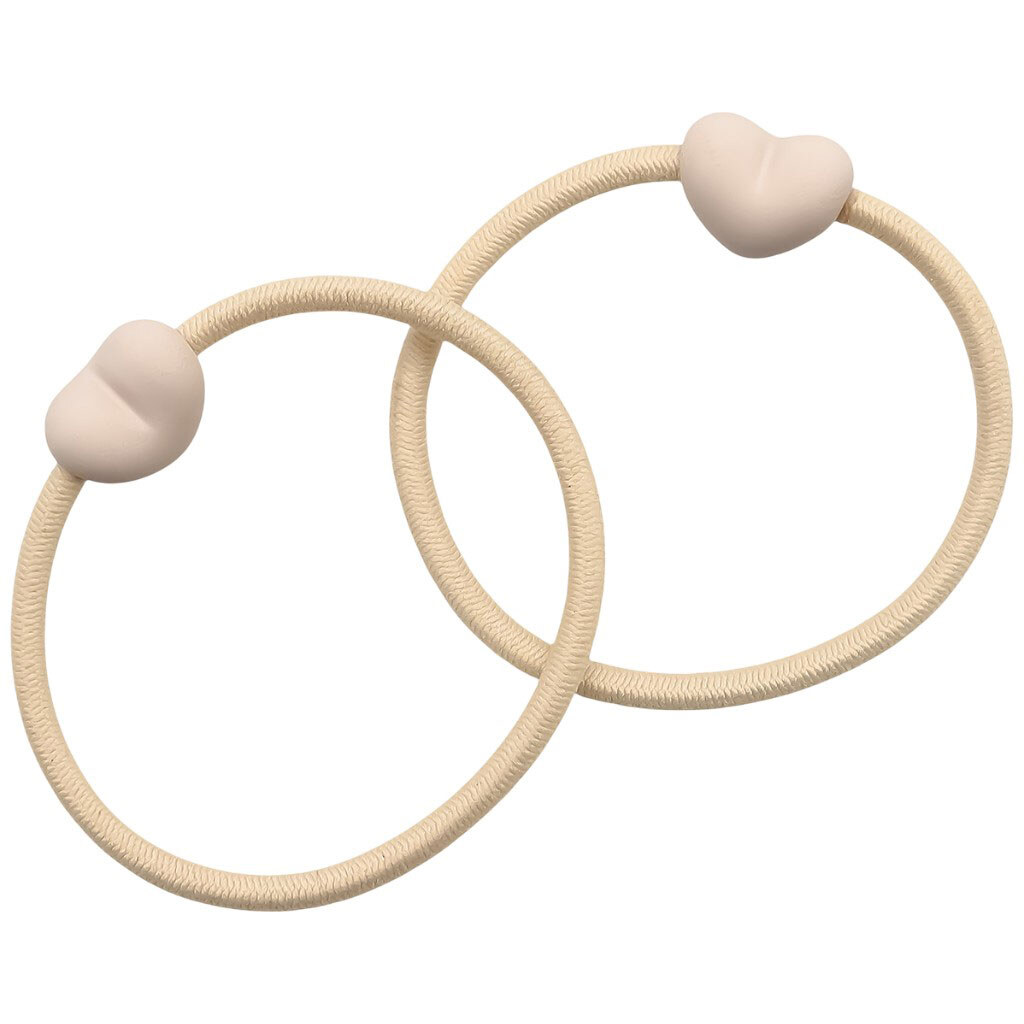 Набір резинок для волосся з намистинами "Серце", 2 шт - № 1 Набір резинок для волосся з намистинами "Серце", 2 шт - № 1