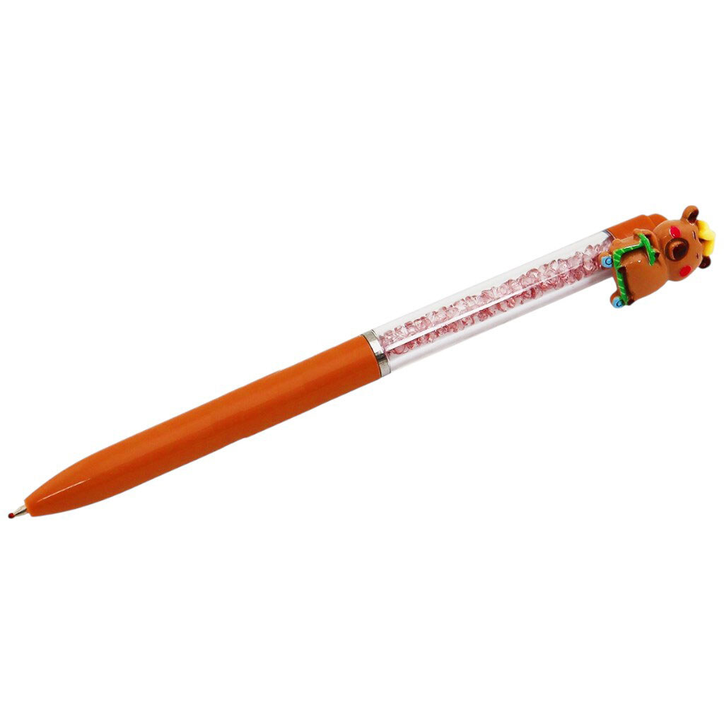 Ручка шариковая с камешками в корпусе "Капибара" - № 1 Ручка шариковая с камешками в корпусе "Капибара" - № 1