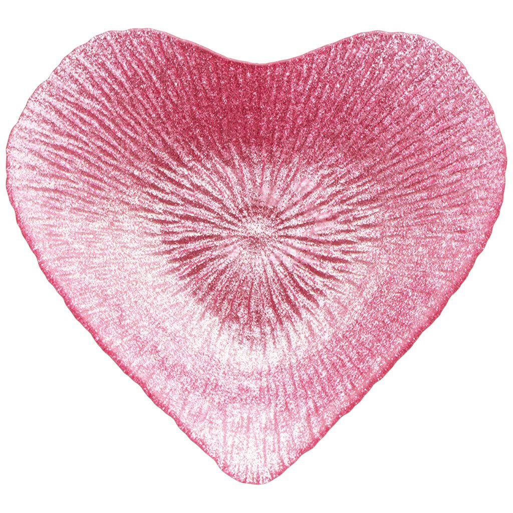 Тарелка стеклянная фигурная цветная "Сердце", микс, d=16 см - № 1 Тарелка стеклянная фигурная цветная "Сердце", микс, d=16 см - № 1