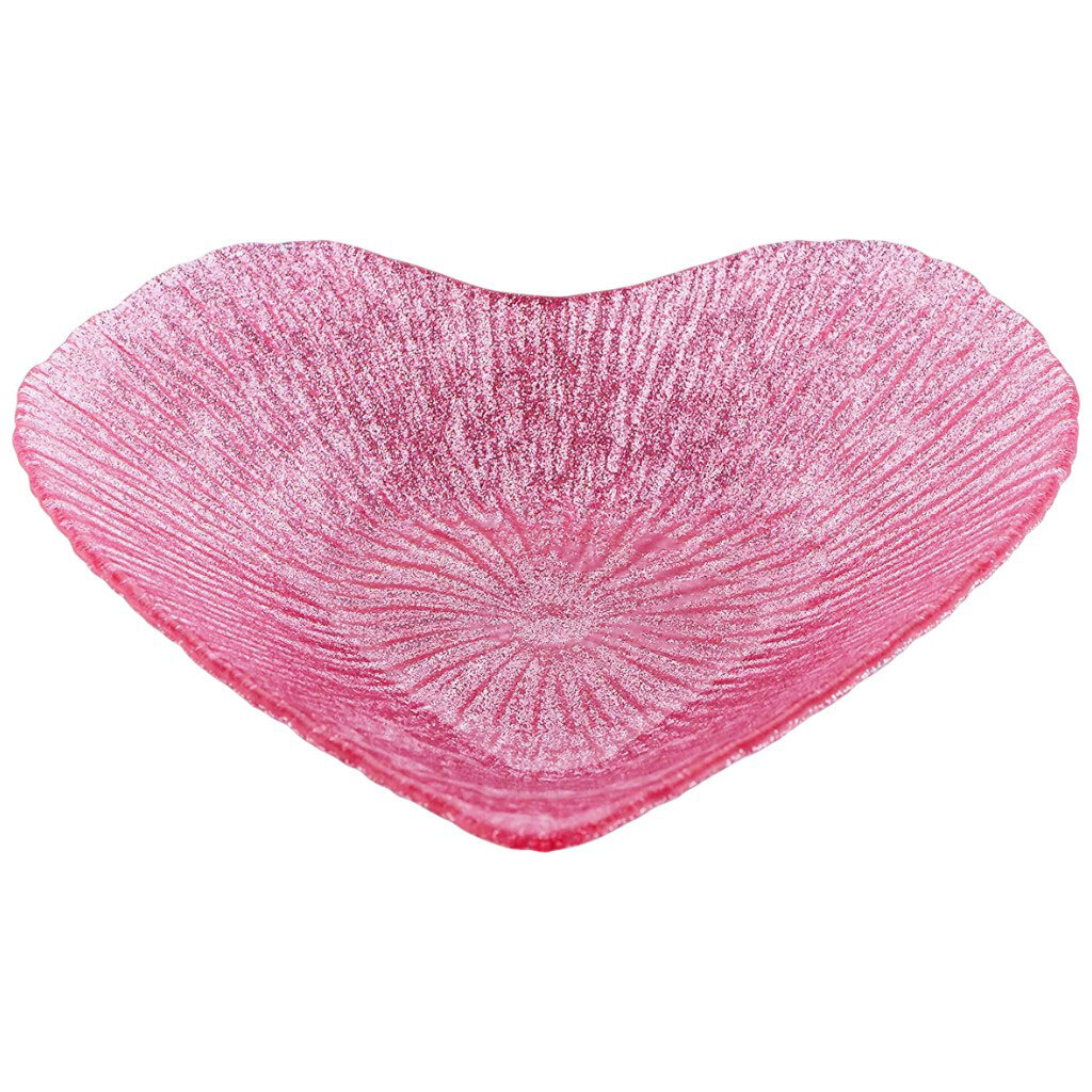 Тарелка стеклянная фигурная цветная "Сердце", микс, d=16 см - № 2 Тарелка стеклянная фигурная цветная "Сердце", микс, d=16 см - № 2