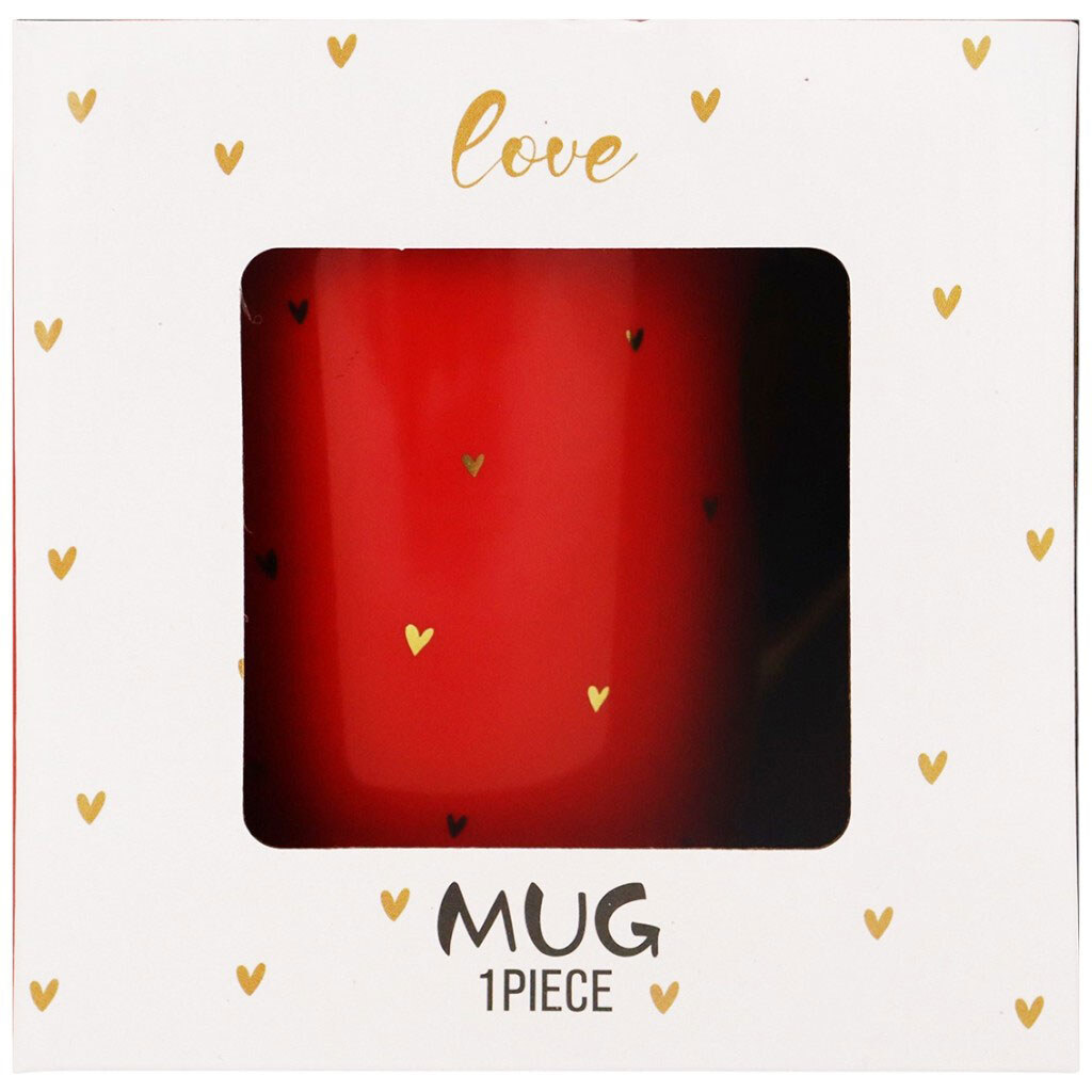 Чашка фарфоровая с принтом золотым Сердечки, 350 мл - № 3 Чашка фарфоровая с принтом золотым Сердечки, 350 мл - № 3