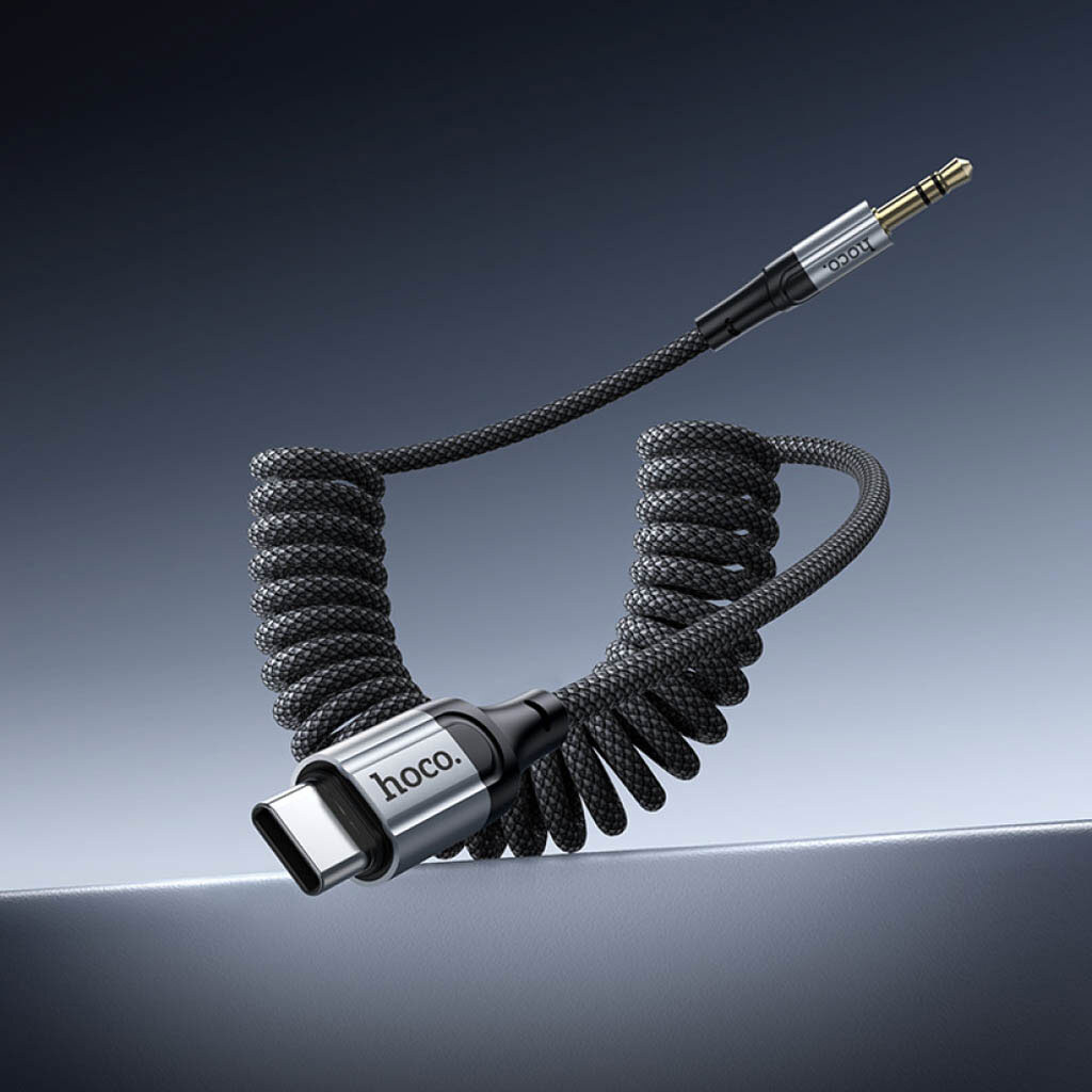 AUX кабель Hoco UPA33B Nuevo, Type-C, 1.5 м., Черный - № 8 AUX кабель Hoco UPA33B Nuevo, Type-C, 1.5 м., Черный - № 8