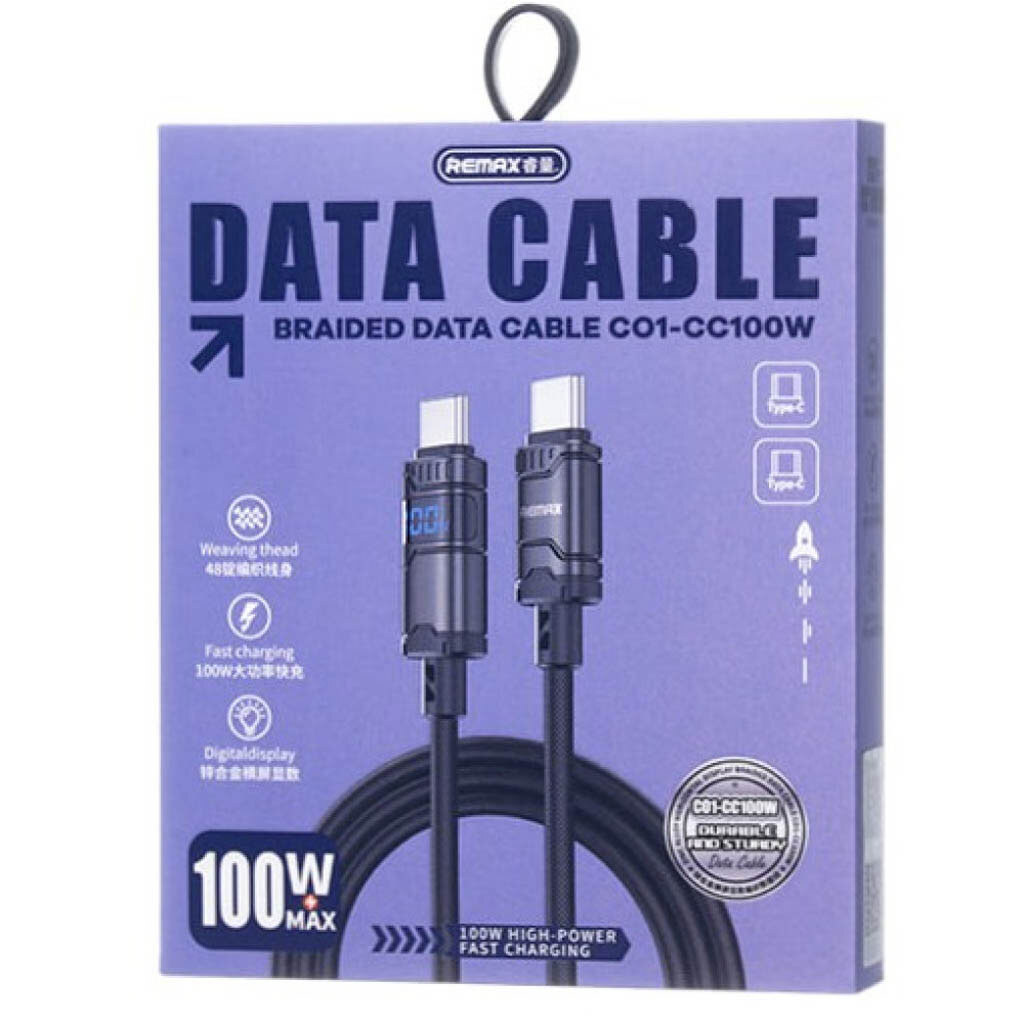 USB кабель Remax C01-AC66W, Type-C, 1.2 м., Черный - № 4 USB кабель Remax C01-AC66W, Type-C, 1.2 м., Черный - № 4