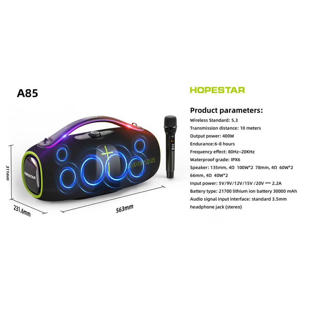 Портативная колонка Hopestar A85, Черный - № 4 Портативная колонка Hopestar A85, Черный - № 4