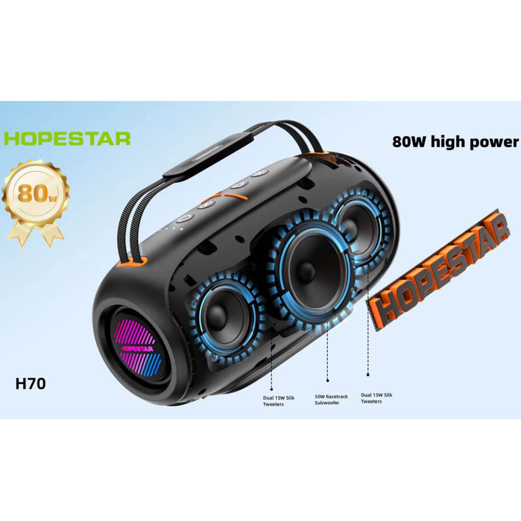 Портативная колонка Hopestar H70, Черный - № 5 Портативная колонка Hopestar H70, Черный - № 5