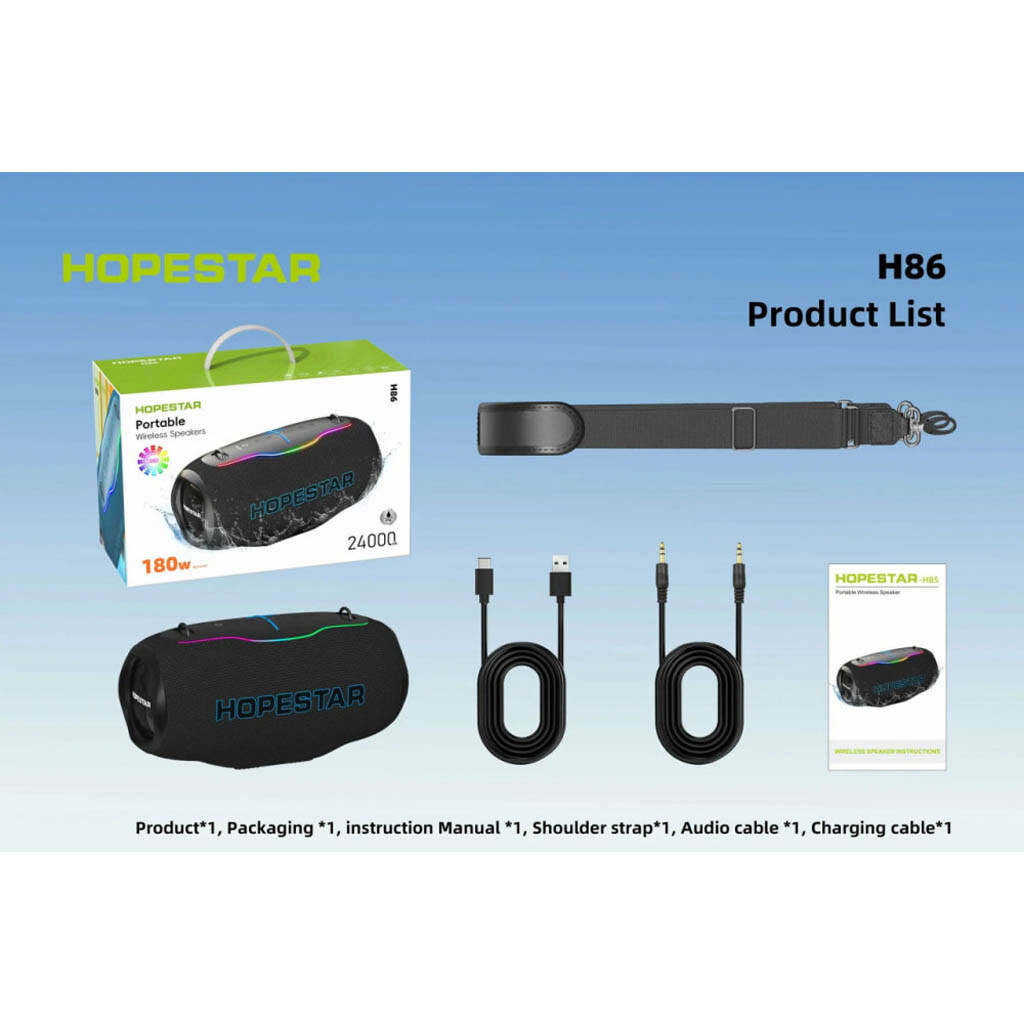 Портативная колонка Hopestar H86, Черный - № 6 Портативная колонка Hopestar H86, Черный - № 6