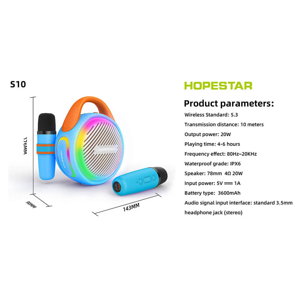 Портативная колонка Hopestar S10, Мятный - № 4 Портативная колонка Hopestar S10, Мятный - № 4