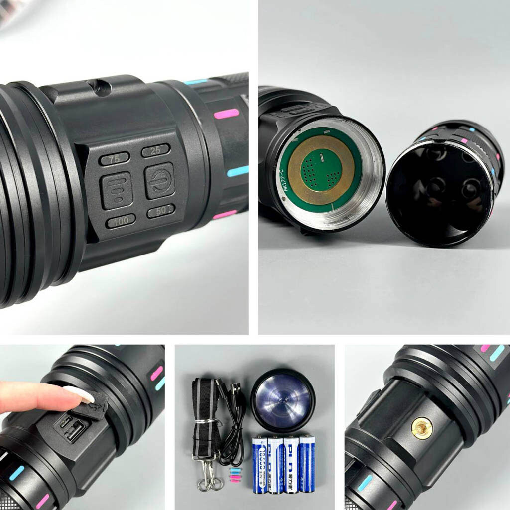 Фонарик AK178-1 PM60-TG+COB, Черный - № 4 Фонарик AK178-1 PM60-TG+COB, Черный - № 4